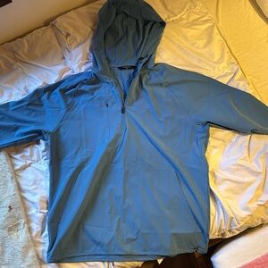 Kenneth Cole Golf Water Resistant 1/4 Zip Hoodie Anorak Jacket L Lightweight